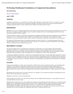 Performing Metallurgical Calculations on Computerized Spreads