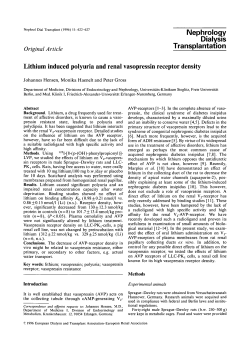 Lithium induced polyuria and renal vasopressin receptor density