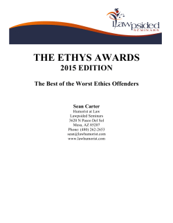 the ethys awards - Association of Corporate Counsel
