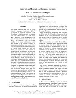 Generation of Formal and Informal Sentences