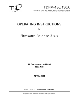 TDFM-136/A Operating Instructions