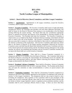 BYLAWS of the North Carolina League of Municipalities
