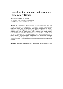 Unpacking the notion of participation in Participatory Design