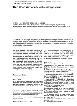 Thin-layer acrylamide gel electrophoresis