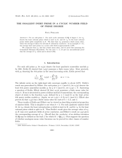THE SMALLEST INERT PRIME IN A CYCLIC NUMBER FIELD OF