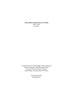 MARIANNE EDWARDS LETTERS - LSU Libraries