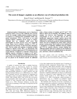 The scent of danger: arginine as an olfactory cue of reduced