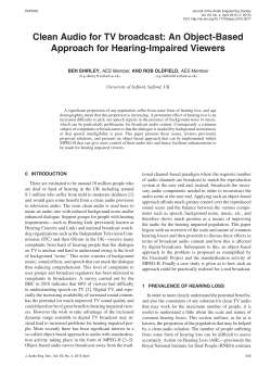 Clean Audio for TV broadcast: an object