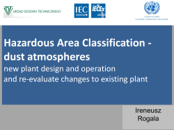 Hazardous Area Classification - dust atmospheres