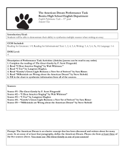 The American Dream Performance Task Bonita High School English