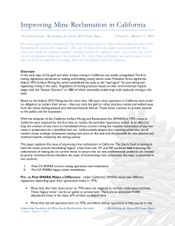 Improving Incentives for Mine Lands Reclamation Activities