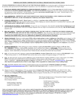 NORFOLK SOUTHERN VENDOR FREIGHT ROUTING