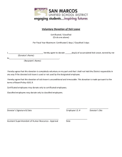 Voluntary Donation of Sick Leave Form