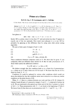 Primes at a Glance - American Mathematical Society