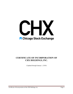 certificate of incorporation of chx holdings, inc.