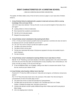 eight characteristics of a christian school