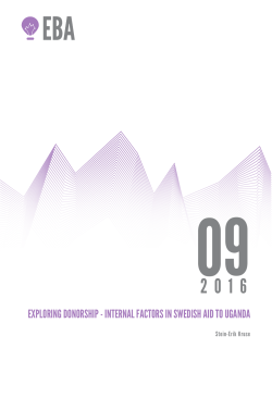 exploring donorship - internal factors in swedish aid to