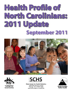 Health Profile of North Carolinians: 2011 Update