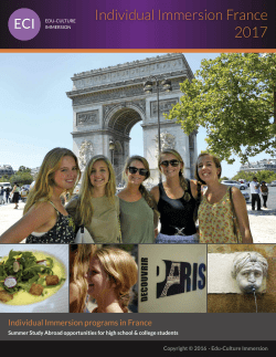 Individual Immersion France 2017 - Edu