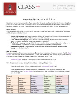 Integrating Quotations in MLA Style