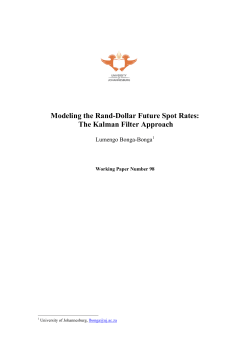 Modeling the Rand-Dollar Future Spot Rates