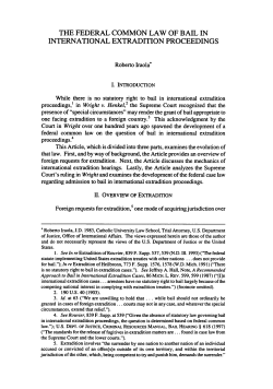 Federal Common Law of Bail in International Extradition