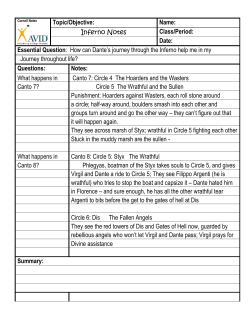 Topic/Objective: Name: Inferno Notes Class/Period: Date: Essential