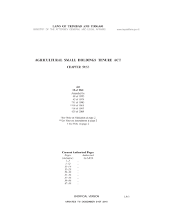 Agriculture Small Holding Tenure Act