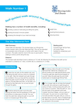 Self-guided walk around The War Memorial Park