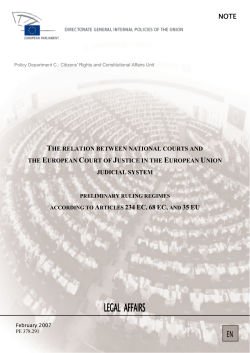 The relation between national courts and the European Court of