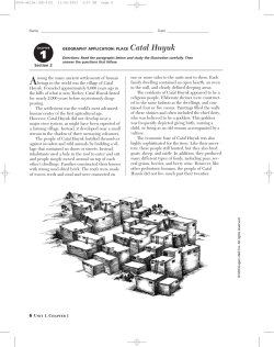 GEOGRAPHY APPLICATION: PLACE Catal Huyuk
