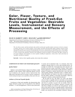 Color, Flavor, Texture, and Nutritional Quality of Fresh