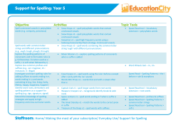Support for Spelling: Year 5