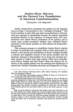 Justice Story, Slavery, and the Natural Law Foundations of American