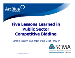 Five Lessons Learned in Public Sector Competitive Bidding