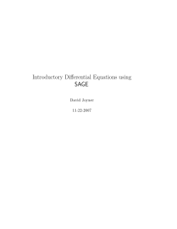 Introductory Differential Equations using SAGE