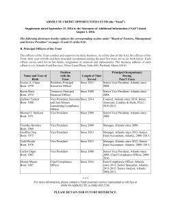 Statement of Additional Information (SAI)