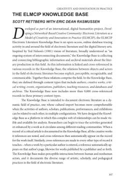 Electronic Literature as a Model of Creativity and Innovation in Practice