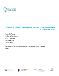 Physical Activity for Marginalized Women in British Columbia