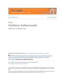 Oral History: Kathleen Iannello - The Cupola: Scholarship at