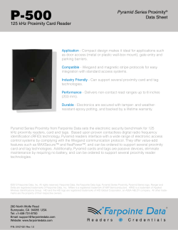 125 kHz Proximity Card Reader Pyramid Series Proximity&reg; Data