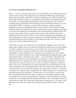 Community Meeting Transcripts