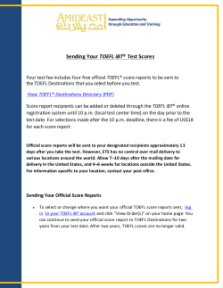 Sending Your TOEFL iBT&reg; Test Scores