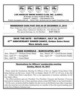 SAVE THE DATE &ndash; SATURDAY, JULY 30, 2017 47TH