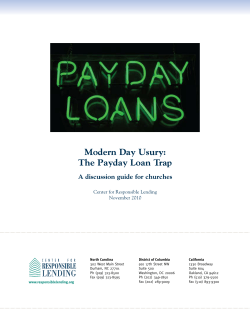 Payday Loans: Modern Day Usury: The Payday Loan Trap