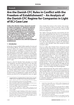 Are the Danish CFC Rules in Conflict with the