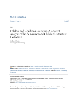 Folklore and Children`s Literature: A Content Analysis of the de