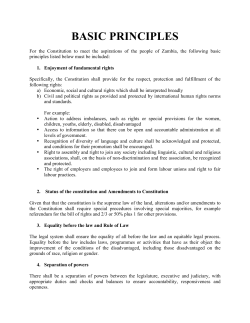 Basic Principles for Zambian Constitution