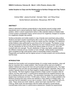 1 Iodide Sorption to Clays and the Relationship to Surface Charge