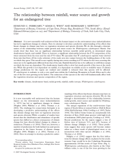 The relationship between rainfall, water source and growth for an